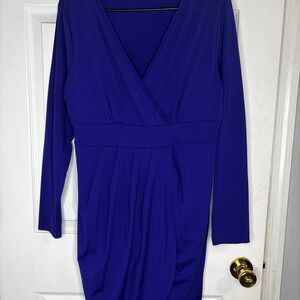 Elegant Blue Long Sleeve Dress